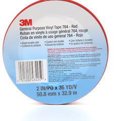 3M General Purpose Vinyl Tape 764 Red 2″ × 36 yd 5 mil Individually Wrapped Conveniently Packaged - Exact Tooling