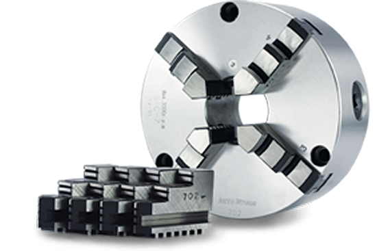 Auto Strong SIC Series 4-jaw scroll chuck plain back, solid jaws (front and back mounted) - Part # SIC-12 - Exact Tooling