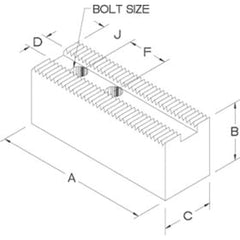 8″ Medium Duty Flat Soft Top Jaw - Exact Tooling
