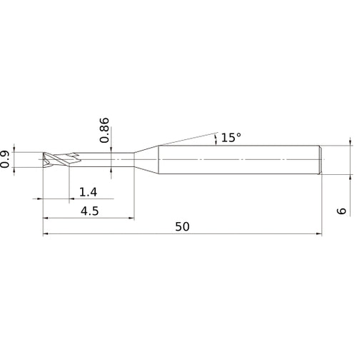 MS2XL6D0090N045 CARBIDE ENDMILL