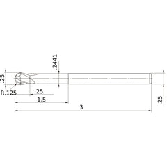 MS2XLBD1/4N1500 CARBIDE ENDMILL