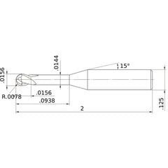 MS2XLBD1/64N0094 CARBIDE ENDMILL