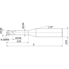 MS2XLBD1/64N0125 CARBIDE ENDMILL