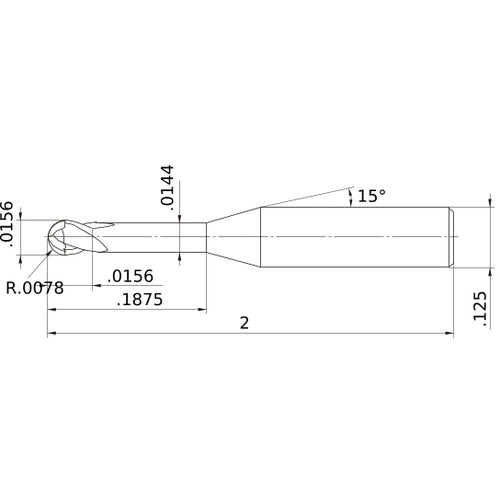 MS2XLBD1/64N0187 CARBIDE ENDMILL