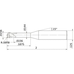 MS2XLBD1/64N0187 CARBIDE ENDMILL