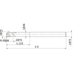 MS2XLBD3/16N1125 CARBIDE ENDMILL