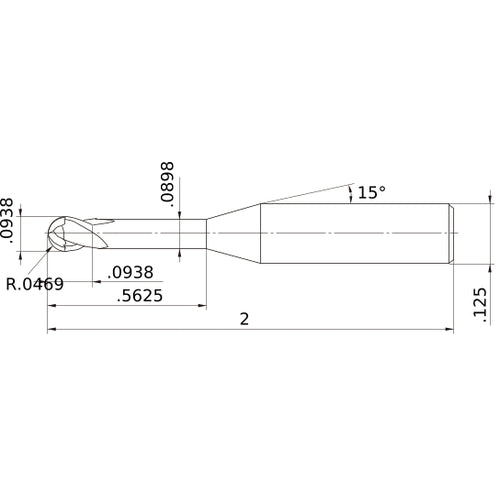 MS2XLBD3/32N0562 CARBIDE ENDMILL