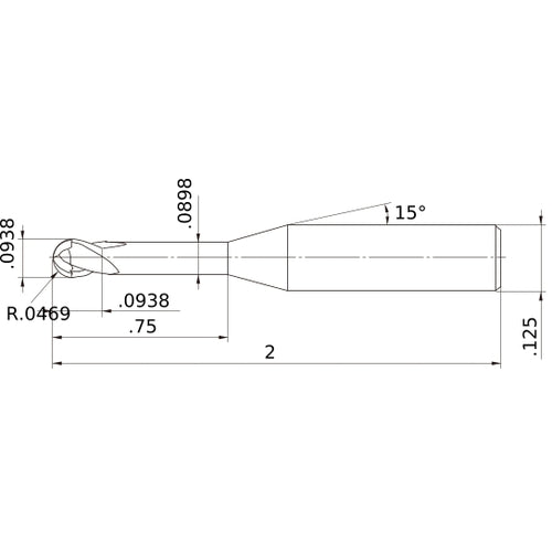 MS2XLBD3/32N0750 CARBIDE ENDMILL
