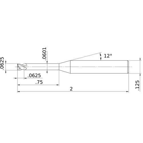 MS2XLD1/16N0750 CARBIDE ENDMILL