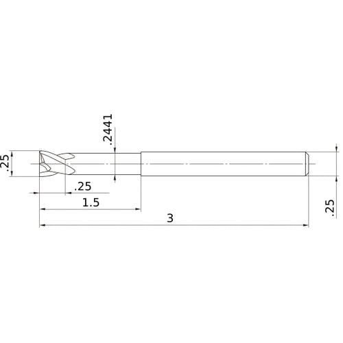 MS2XLD1/4N1500 CARBIDE ENDMILL