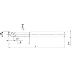 MS2XLD1/4N1500 CARBIDE ENDMILL