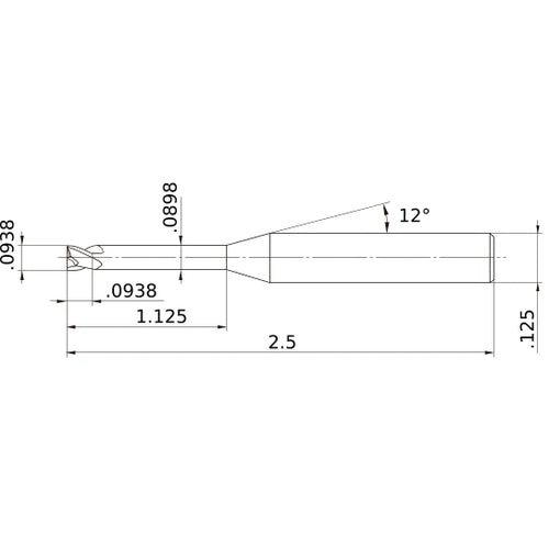 MS2XLD3/32N1125 CARBIDE ENDMILL