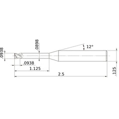 MS2XLD3/32N1125 CARBIDE ENDMILL