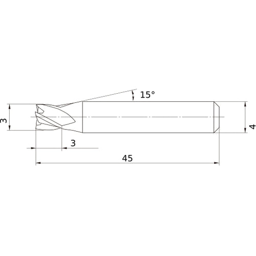 MS4ECD0300L45S04 CARBIDE ENDMILL