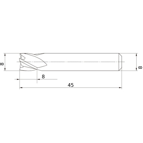MS4ECD0800L45S08 CARBIDE ENDMILL