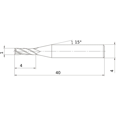 MS4JCD0100 CARBIDE ENDMILL
