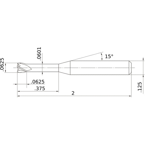 MS4XLD1/16N0375 CARBIDE ENDMILL