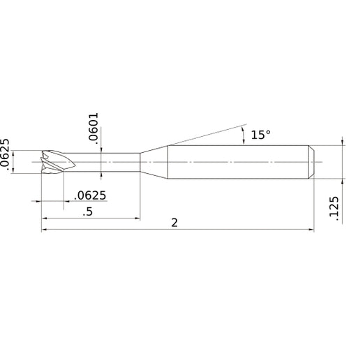 MS4XLD1/16N0500 CARBIDE ENDMILL