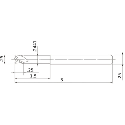 MS4XLD1/4N1500 CARBIDE ENDMILL
