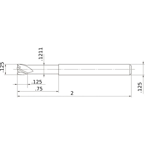 MS4XLD1/8N0750 CARBIDE ENDMILL