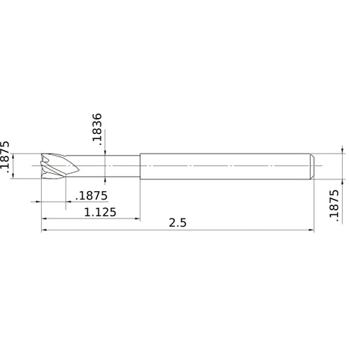 MS4XLD3/16N1125 CARBIDE ENDMILL