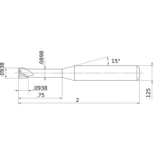 MS4XLD3/32N0750 CARBIDE ENDMILL