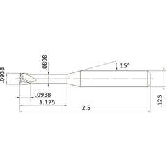 MS4XLD3/32N1125 CARBIDE ENDMILL