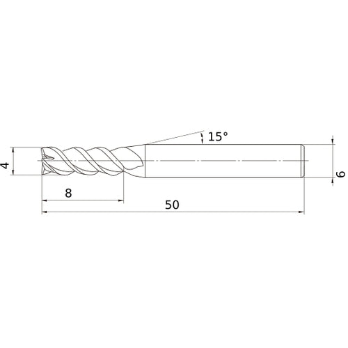 MSMHZDD0400 3 FL END MILL