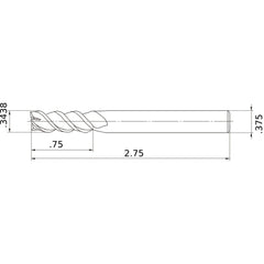 MSMHZDD11/32 CARBIDE ENDMILL