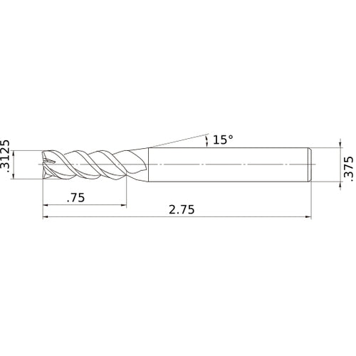 MSMHZDD5/16 CARBIDE ENDMILL