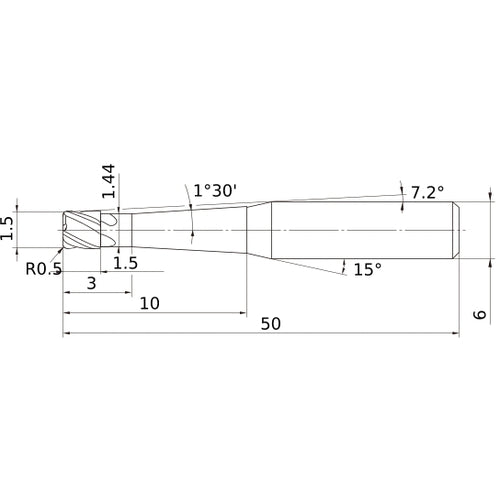 VCPSRBD0150N03L10R05 CARBIDE ENDMIL
