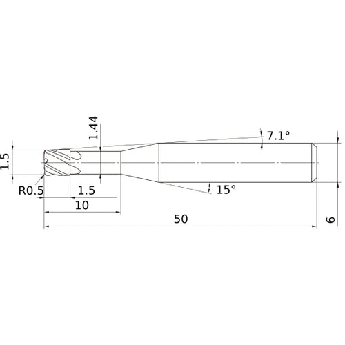 VCPSRBD0150N10R05 CARBIDE ENDMILL