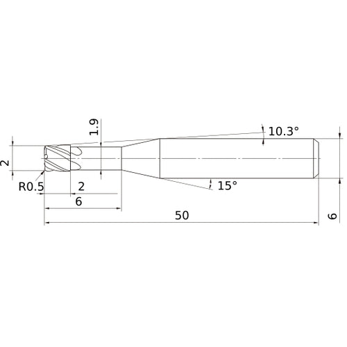 VCPSRBD0200N06R05 CARBIDE ENDMILL