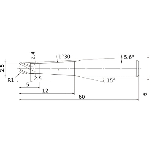 VCPSRBD0250N05L12R10 CARBIDE ENDMIL