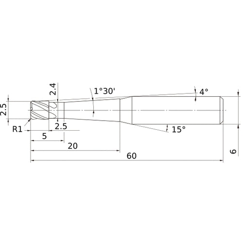 VCPSRBD0250N05L20R10 CARBIDE ENDMIL