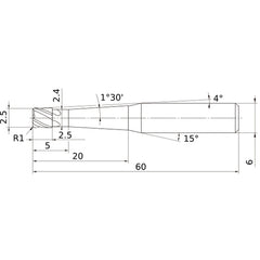 VCPSRBD0250N05L20R10 CARBIDE ENDMIL