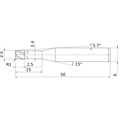 VCPSRBD0250N15R10 CARBIDE ENDMILL