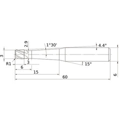 VCPSRBD0300N06L15R10 CARBIDE ENDMIL