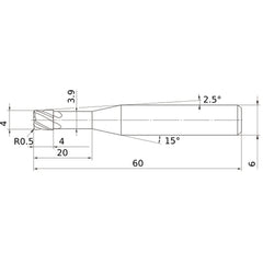 VCPSRBD0400N20R05 CARBIDE ENDMILL