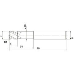 VCPSRBD0800N24R10 CARBIDE ENDMILL