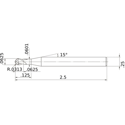 VF2SBD1/16 CARBIDE ENDMILL