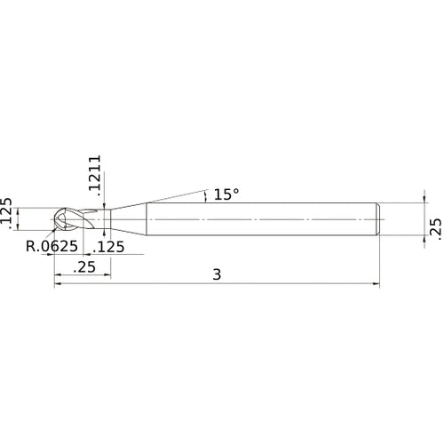 VF2SBD1/8 CARBIDE ENDMILL