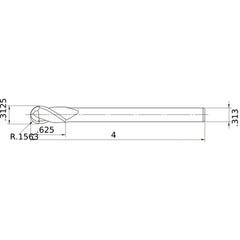 VF2SBD5/16 CARBIDE ENDMILL