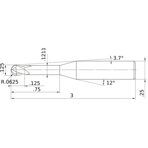 VF2XLBD1/8N6D CARBIDE ENDMILL