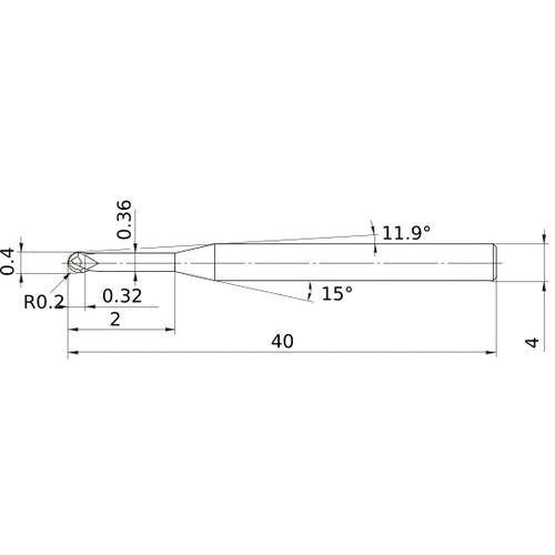 VF2XLBSR0020N020 SOLID CARBIDE EM