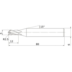 VF4MBR0250 SOLID CARBIDE EM