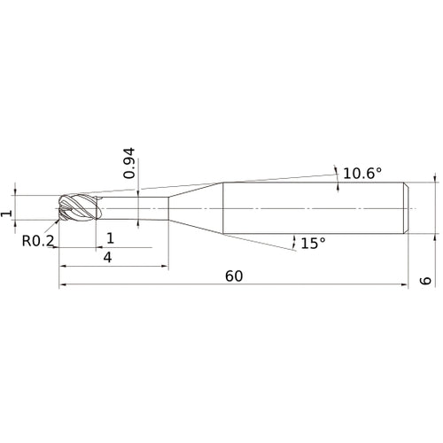 VFHVRBD0100R02N004 CARBIDE ENDMILL