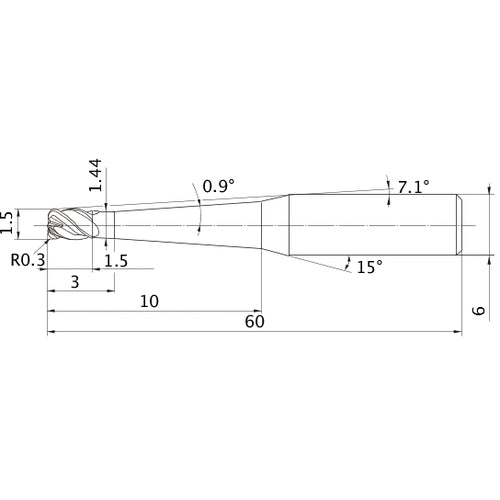 VFHVRBD015R03N010T09 CARBIDE ENDMIL