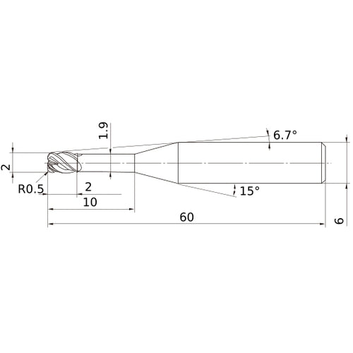 VFHVRBD0200R05N010 CARBIDE ENDMILL