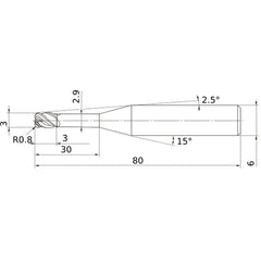 VFHVRBD0300R08N030 CARBIDE ENDMILL
